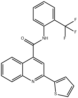 2-(2-thienyl)-N-[2-(trifluoromethyl)phenyl]-4-quinolinecarboxamide 结构式