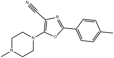 2-(4-methylphenyl)-5-(4-methylpiperazin-1-yl)-1,3-oxazole-4-carbonitrile 结构式