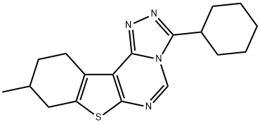 3-cyclohexyl-9-methyl-8,9,10,11-tetrahydro[1]benzothieno[3,2-e][1,2,4]triazolo[4,3-c]pyrimidine 结构式