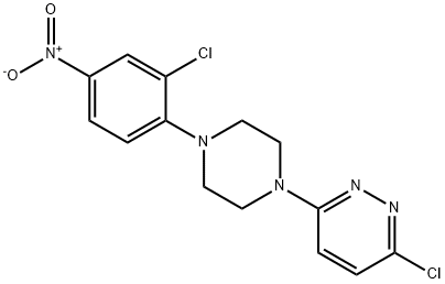 3-chloro-6-[4-(2-chloro-4-nitrophenyl)piperazin-1-yl]pyridazine 结构式