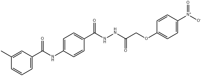 3-methyl-N-[4-({2-[(4-nitrophenoxy)acetyl]hydrazino}carbonyl)phenyl]benzamide 结构式