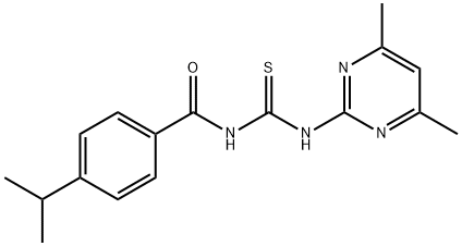 N-[(4,6-dimethylpyrimidin-2-yl)carbamothioyl]-4-(propan-2-yl)benzamide 结构式