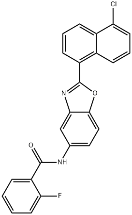 N-[2-(5-chloronaphthalen-1-yl)-1,3-benzoxazol-5-yl]-2-fluorobenzamide 结构式