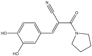 (2E)-3-(3,4-dihydroxyphenyl)-2-(pyrrolidin-1-ylcarbonyl)prop-2-enenitrile 结构式