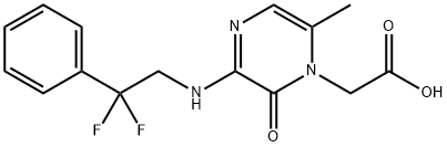2-(3-((2,2-二氟-2-苯基乙基)氨基)-6-甲基-2-氧亚基吡嗪-1(2H)-基)乙酸 结构式