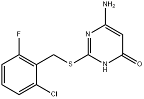 6-amino-2-{[(2-chloro-6-fluorophenyl)methyl]sulfanyl}-3,4-dihydropyrimidin-4-one 结构式