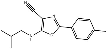 2-(4-methylphenyl)-5-[(2-methylpropyl)amino]-1,3-oxazole-4-carbonitrile 结构式