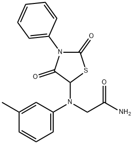 2-[(2,4-dioxo-3-phenyl-1,3-thiazolidin-5-yl)-3-methylanilino]acetamide 结构式