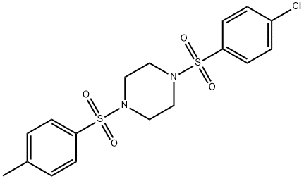 1-[(4-chlorophenyl)sulfonyl]-4-[(4-methylphenyl)sulfonyl]piperazine 结构式