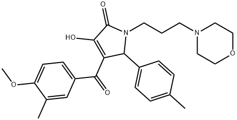 3-hydroxy-4-(4-methoxy-3-methylbenzoyl)-5-(4-methylphenyl)-1-[3-(4-morpholinyl)propyl]-1,5-dihydro-2H-pyrrol-2-one 结构式