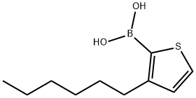 (3-hexylthiophen-2-yl)boronic acid 结构式