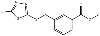 methyl 3-(((5-methyl-1,3,4-thiadiazol-2-yl)thio)methyl)benzoate 结构式