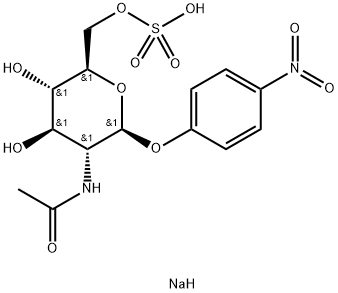 4-硝基苯基 2-(乙酰氨基)-2-脱氧-BETA-D-吡喃葡萄糖苷 6-(硫酸氢酯)单钠盐 结构式