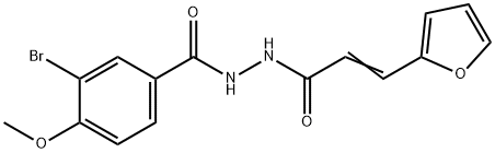 3-bromo-N'-[(2E)-3-(furan-2-yl)prop-2-enoyl]-4-methoxybenzohydrazide 结构式