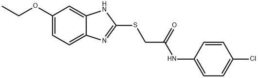 N-(4-chlorophenyl)-2-[(5-ethoxy-1H-benzimidazol-2-yl)sulfanyl]acetamide 结构式