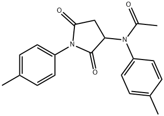 N-(4-methylphenyl)-N-[1-(4-methylphenyl)-2,5-dioxopyrrolidin-3-yl]acetamide 结构式