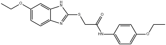 2-[(5-ethoxy-1H-benzimidazol-2-yl)sulfanyl]-N-(4-ethoxyphenyl)acetamide 结构式