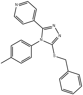 4-[5-(benzylsulfanyl)-4-(4-methylphenyl)-4H-1,2,4-triazol-3-yl]pyridine 结构式