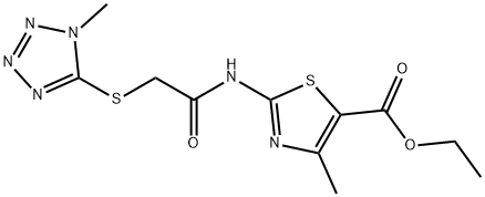 ethyl 4-methyl-2-({[(1-methyl-1H-tetrazol-5-yl)sulfanyl]acetyl}amino)-1,3-thiazole-5-carboxylate 结构式