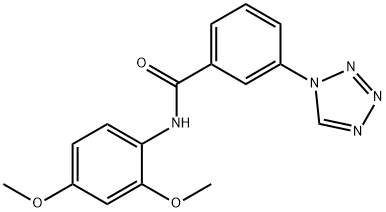 N-(2,4-dimethoxyphenyl)-3-(1H-tetrazol-1-yl)benzamide 结构式