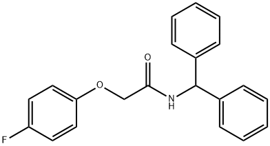 N-(diphenylmethyl)-2-(4-fluorophenoxy)acetamide 结构式