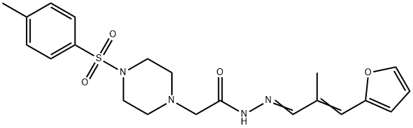 N'-[(1Z,2E)-3-(furan-2-yl)-2-methylprop-2-en-1-ylidene]-2-{4-[(4-methylphenyl)sulfonyl]piperazin-1-yl}acetohydrazide 结构式