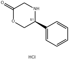 (5S)-5-苯基-2-吗啉酮盐酸盐 结构式