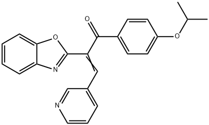 (2Z)-2-(1,3-benzoxazol-2-yl)-1-[4-(propan-2-yloxy)phenyl]-3-(pyridin-3-yl)prop-2-en-1-one 结构式