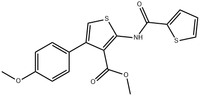 methyl 4-(4-methoxyphenyl)-2-[(thien-2-ylcarbonyl)amino]thiophene-3-carboxylate 结构式