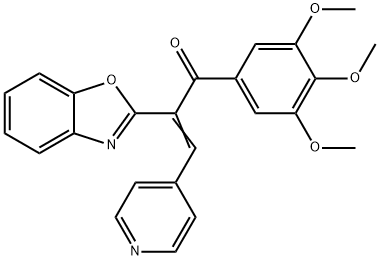 (2E)-2-(1,3-benzoxazol-2-yl)-3-(pyridin-4-yl)-1-(3,4,5-trimethoxyphenyl)prop-2-en-1-one 结构式