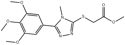 methyl 2-((4-methyl-5-(3,4,5-trimethoxyphenyl)-4H-1,2,4-triazol-3-yl)thio)acetate 结构式