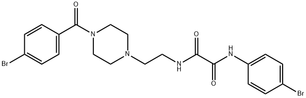 N-(4-bromophenyl)-N'-(2-{4-[(4-bromophenyl)carbonyl]piperazin-1-yl}ethyl)ethanediamide 结构式