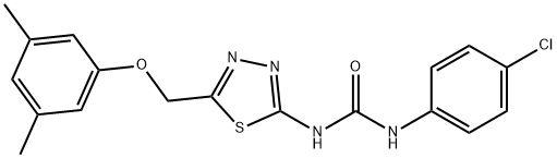 1-(4-chlorophenyl)-3-{5-[(3,5-dimethylphenoxy)methyl]-1,3,4-thiadiazol-2-yl}urea 结构式
