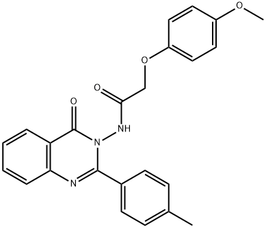 2-(4-methoxyphenoxy)-N-[2-(4-methylphenyl)-4-oxoquinazolin-3(4H)-yl]acetamide 结构式