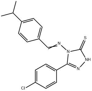 5-(4-chlorophenyl)-4-{[4-(propan-2-yl)benzylidene]amino}-4H-1,2,4-triazole-3-thiol 结构式
