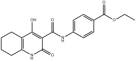 ethyl 4-{[(2,4-dihydroxy-5,6,7,8-tetrahydroquinolin-3-yl)carbonyl]amino}benzoate 结构式