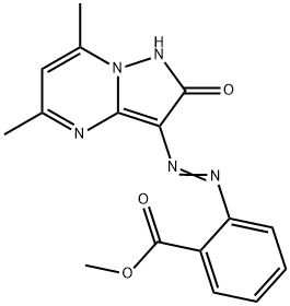 methyl 2-[(E)-(2-hydroxy-5,7-dimethylpyrazolo[1,5-a]pyrimidin-3-yl)diazenyl]benzoate 结构式