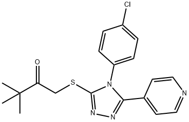 1-{[4-(4-chlorophenyl)-5-(pyridin-4-yl)-4H-1,2,4-triazol-3-yl]sulfanyl}-3,3-dimethylbutan-2-one 结构式