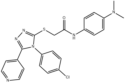 2-{[4-(4-chlorophenyl)-5-(pyridin-4-yl)-4H-1,2,4-triazol-3-yl]sulfanyl}-N-[4-(dimethylamino)phenyl]acetamide 结构式