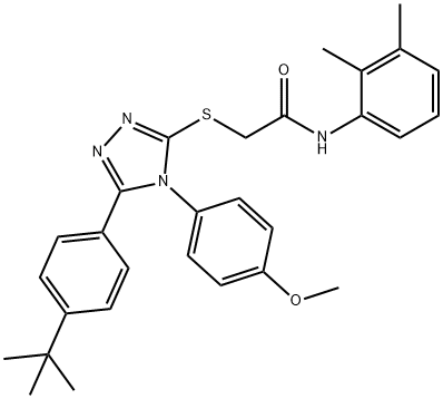 2-{[5-(4-tert-butylphenyl)-4-(4-methoxyphenyl)-4H-1,2,4-triazol-3-yl]sulfanyl}-N-(2,3-dimethylphenyl)acetamide 结构式