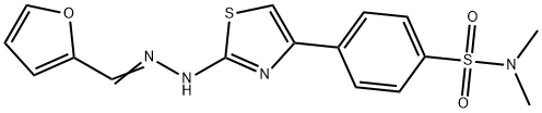 4-{(2E)-2-[(2E)-(furan-2-ylmethylidene)hydrazinylidene]-2,3-dihydro-1,3-thiazol-4-yl}-N,N-dimethylbenzenesulfonamide 结构式