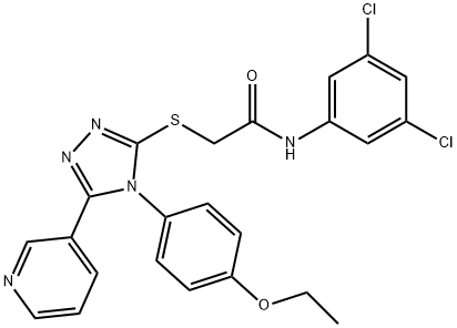 N-(3,5-dichlorophenyl)-2-{[4-(4-ethoxyphenyl)-5-(pyridin-3-yl)-4H-1,2,4-triazol-3-yl]sulfanyl}acetamide 结构式