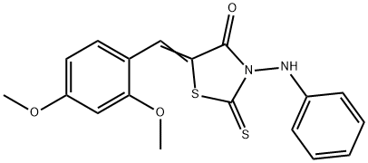 (5Z)-5-(2,4-dimethoxybenzylidene)-3-(phenylamino)-2-thioxo-1,3-thiazolidin-4-one 结构式