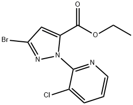 3-溴-1-(3-氯吡啶-2-基)-1H-吡唑-5-甲酸乙酯 结构式