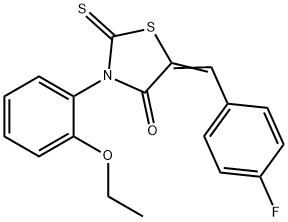 (5Z)-3-(2-ethoxyphenyl)-5-(4-fluorobenzylidene)-2-thioxo-1,3-thiazolidin-4-one 结构式