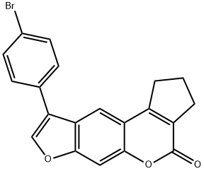 9-(4-bromophenyl)-2,3-dihydrocyclopenta[c]furo[3,2-g]chromen-4(1H)-one 结构式