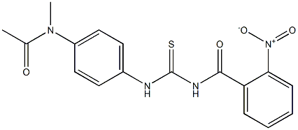 N-({4-[acetyl(methyl)amino]phenyl}carbamothioyl)-2-nitrobenzamide 结构式