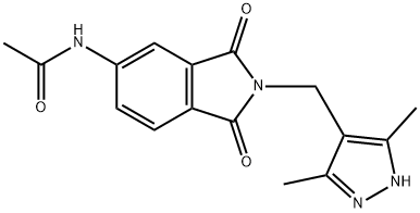 N-(2-((3,5-Dimethyl-1H-pyrazol-4-yl)methyl)-1,3-dioxoisoindolin-5-yl)acetamide 结构式