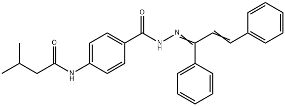 N-(4-{[2-(1,3-diphenyl-2-propen-1-ylidene)hydrazino]carbonyl}phenyl)-3-methylbutanamide 结构式