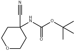 tert-butyl 4-cyano-tetrahydro-2H-pyran-4-ylcarbamate 结构式